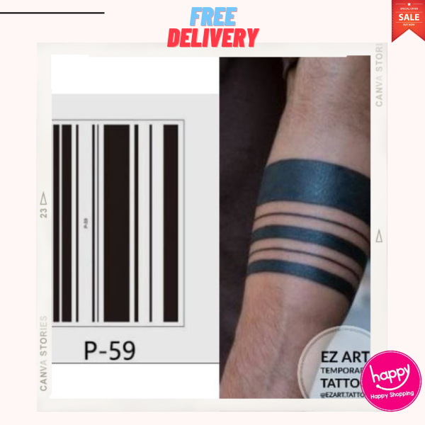 ⚡BEST SELLER⚡Desain garis gelang tribal temporary tattoo tato temporer