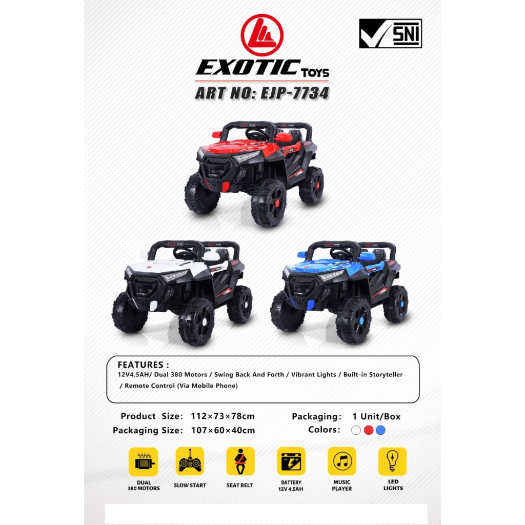 mobil accu exotic jeep 7734 exotic 7705 exotic 7716