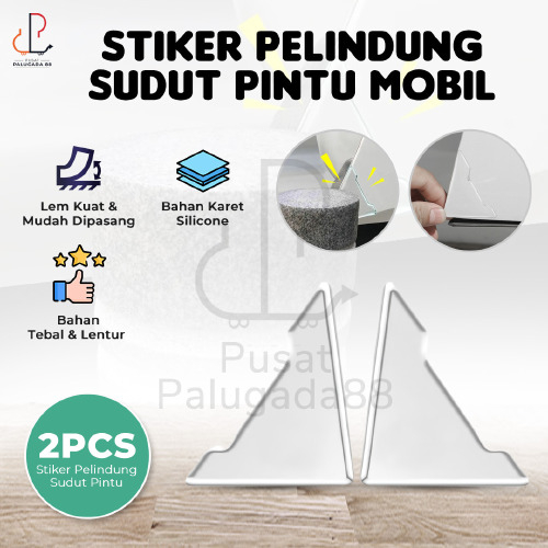 Pelindung Sudut Pintu Mobil Silikon Anti Gores Door Guard Transparant Karet Ujung Baret Lecet Transparan Segitiga Siku Bawah