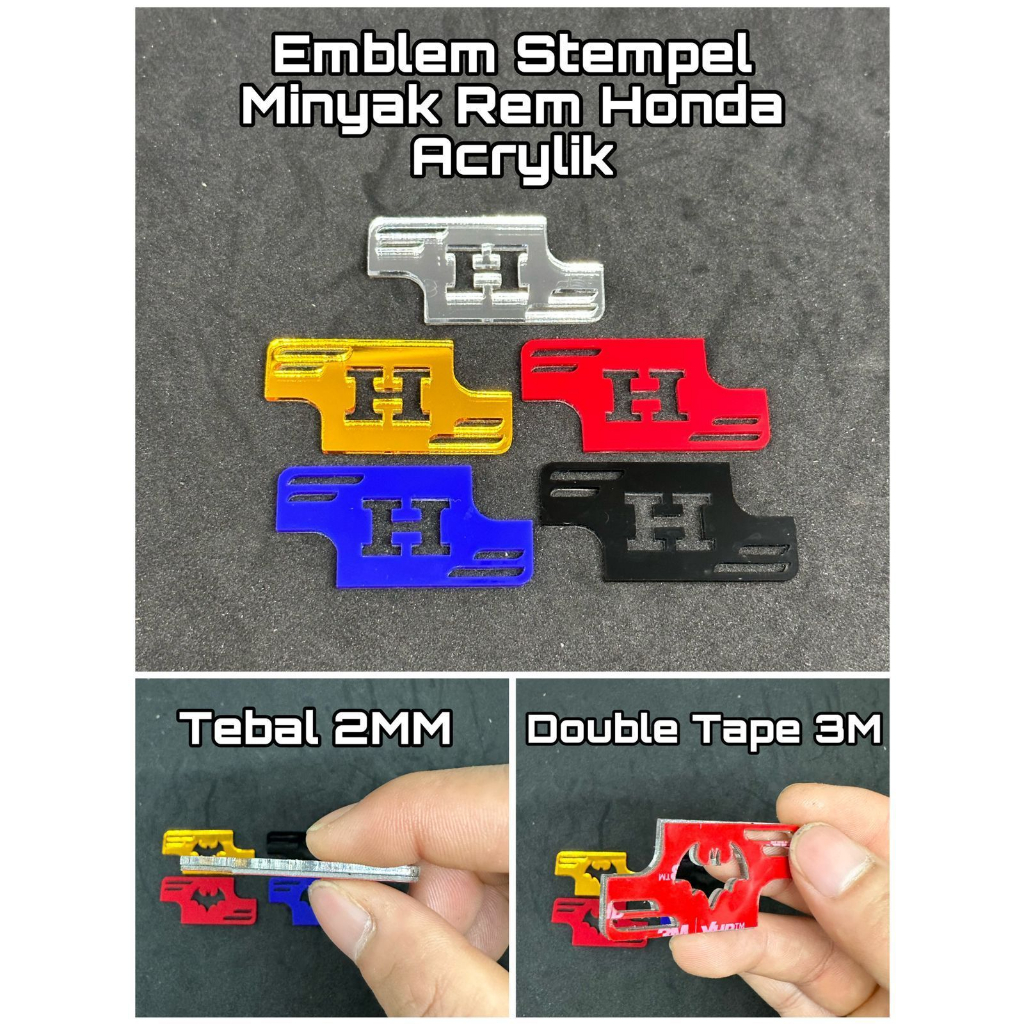 PROMO EMBLEM STEMPEL MINYAK REM HONDA MODEL BATMAN H BEAT PEMASANGAN MENGGUNAKAN DOUBLE TAPE 3M