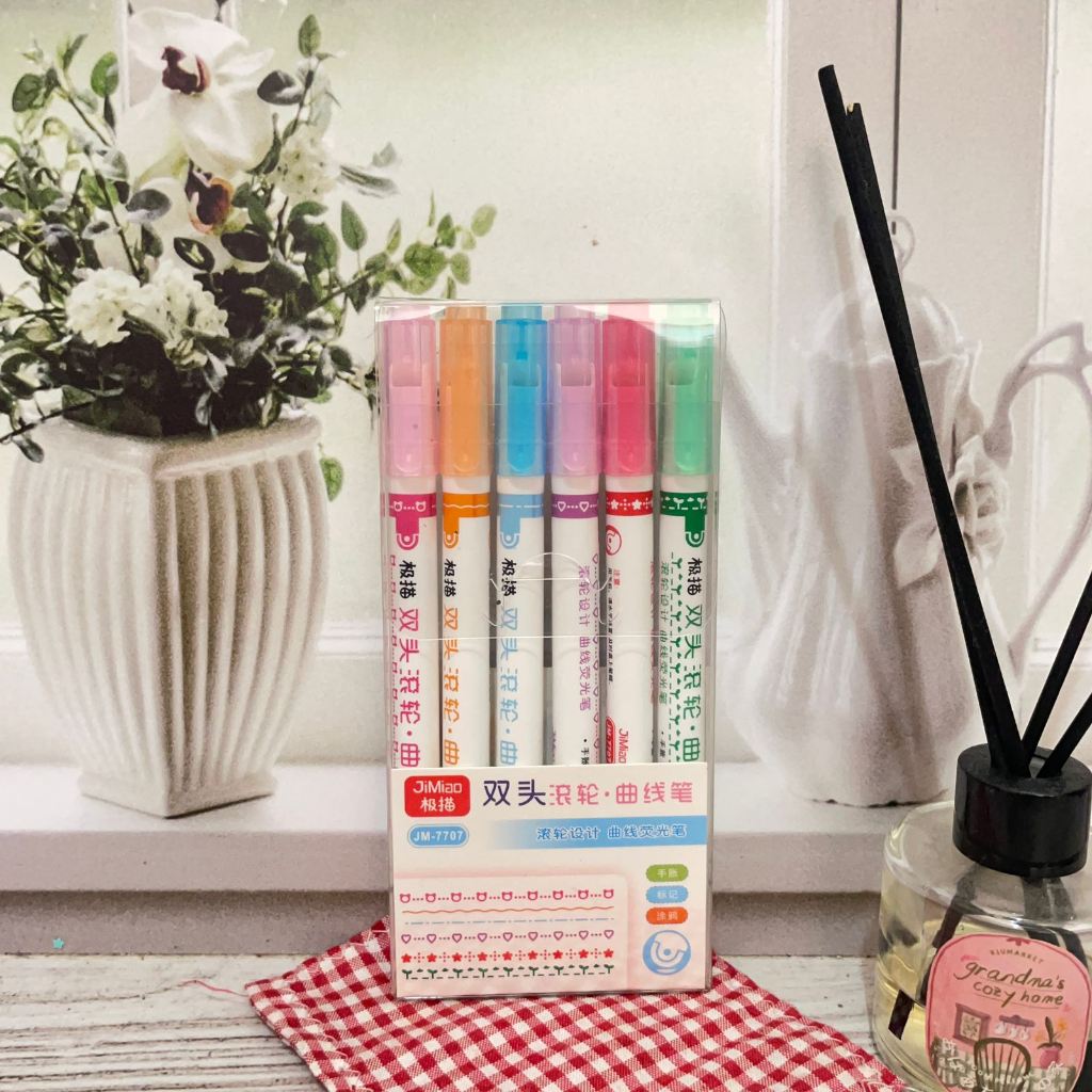 

Isi 6 Pcs 1 Set Linear + Color Pulpen JM 7707 - 2 in 1 - pena lucu pen gel bolpoin bulpen warna warni unik alat tulis hadiah anak sekolah & kantor stationery cute karakter kartun bagus