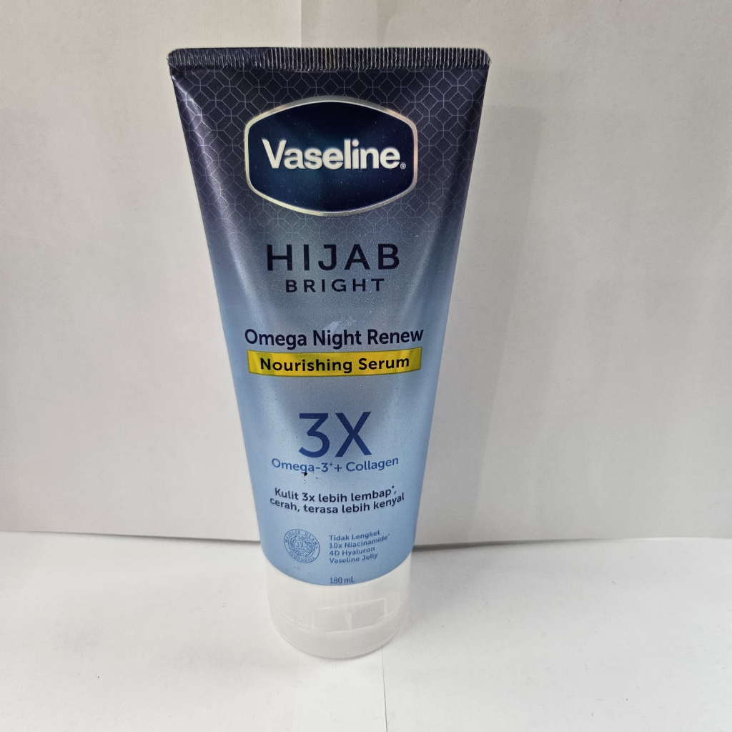 Vaseline Hijab Bright Hand &amp; Body Serum All Day Radiant, SPF 20 PA ++, Omega Night Renew 180 ML