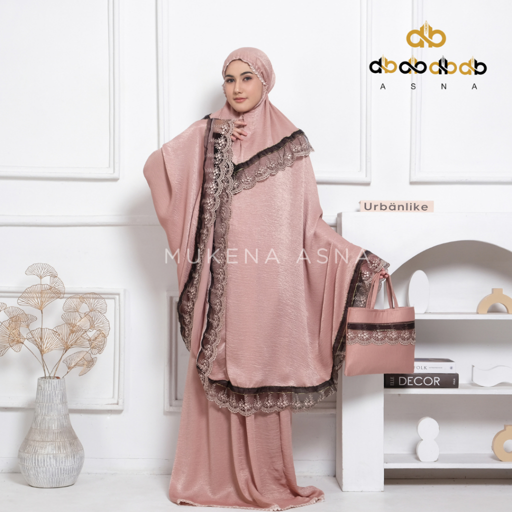 ASNA-Mukena Mukenah Dewasa Santorini Premium Series Alishba