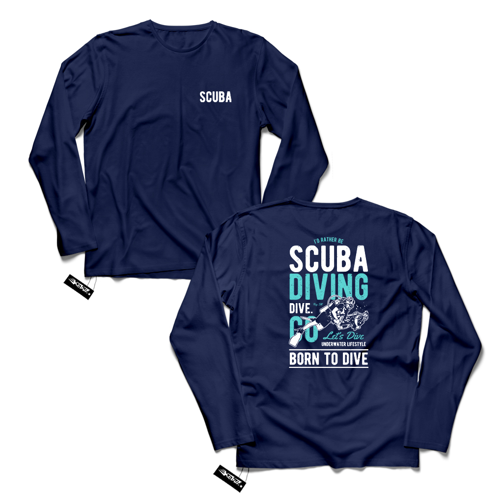 KAOS Scuba Diving - DEPAN BELAKANG - Kain Katun Tshirt / baju distro Keren gambar desain ilustrasi o