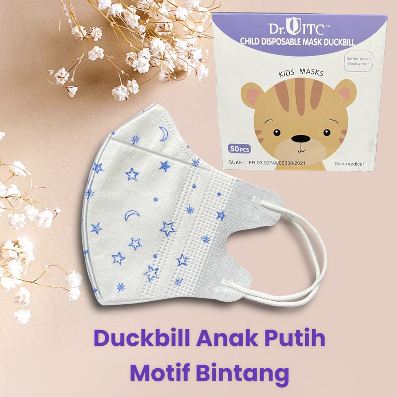 Masker Duckbill Anak Motif Gambar Lucu isi 10 dan 50 Pcs