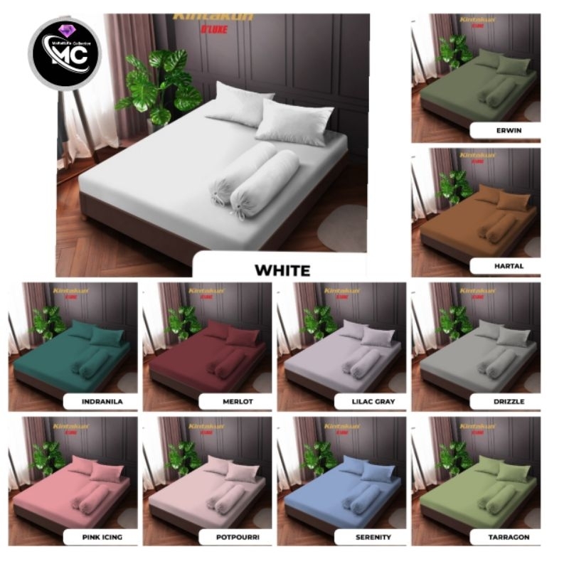 Sprei Ukuran 160X200 & 180X200 Polos Kintakun Deluxe Tinggi 20 cm/Sprei Kintakun Polos /Sprei Polos 