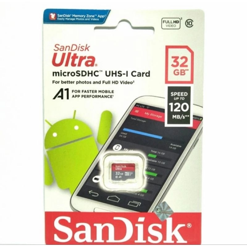 SANDISK MICROSD 32GB 130MBPS CLASS 10 MICRO SD 32 GB 130MB/S ORIGINAL