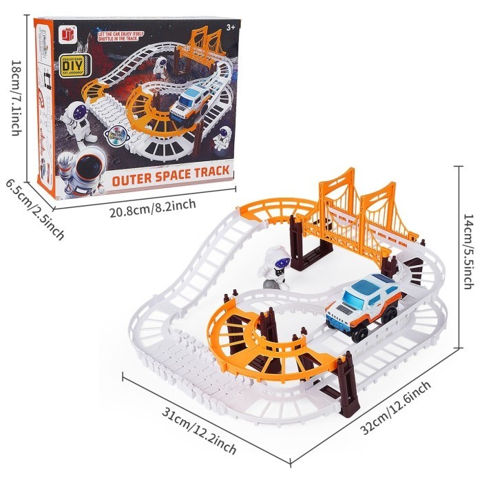 &lt;^ SJA ^&gt; Mainan Track Mobil Model Luar Angkasa / Outer Space Track / Mainan Anak Laki Laki / Mainan Anak DIY Set Rel Mobil Astronot ~ OUTER SPACE TRACK 39pcs