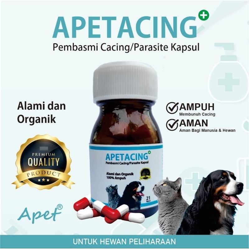 Apetacing Kapsul Obat Cacing Kucing Anjing Kelinci isi 21Butir