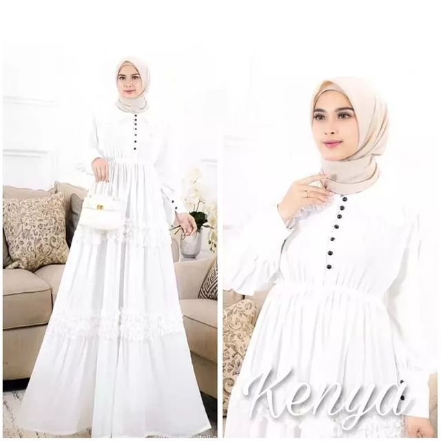 Kenya dress Gamis ceruty Baju kondangan simpel Gamis lebaran 2024 terbaru Gamis polos busui