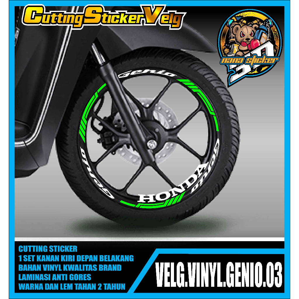 CUTTING STIKER VELG GENIO- STICKER LIS LIST VELG VARIASI GENIO 03