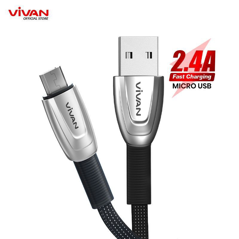 VIVAN KABEL DATA MICRO USB FAST CHARGING 2.4A 100CM BTK-MS GARANSI 1 TAHUN