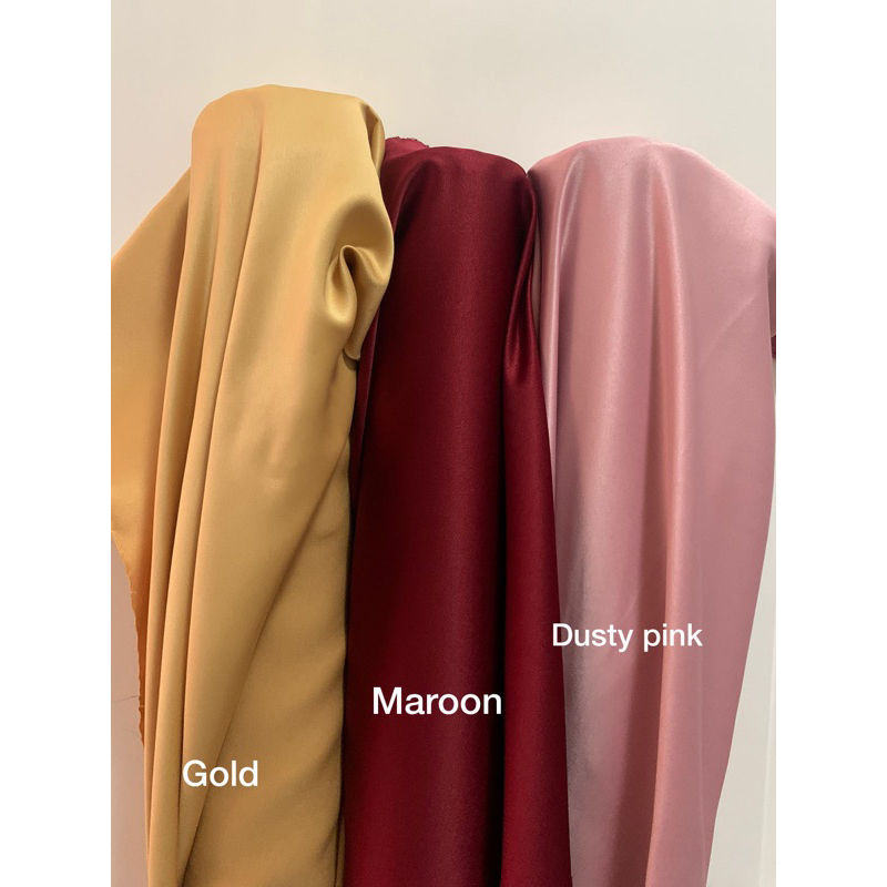 Kain Satin Saten Silk Velvet Premium Bahan Kebaya Dress Bridesmaid Bisa Untuk Background Foto Produk Warna Merah Maroon