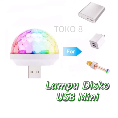 LAMPU DISKO MINI USB SENSOR SUARA KABIN MOBIL LED RGB DISCO COLOK USB CAR LED INTERIOR LIGHT