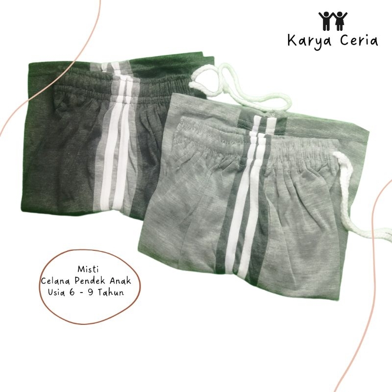 Misty Celana Pendek Anak Jumbo Kolor Untuk di Rumah Santai Unisex Laki laki Perempuan Tambahan Saku