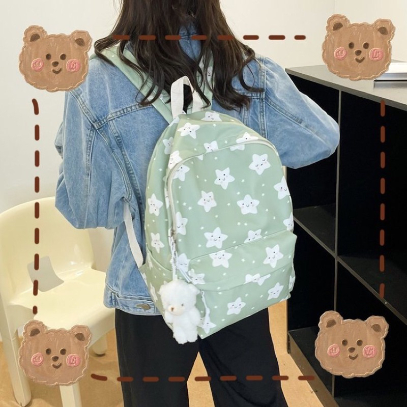 LITTLE DAISY | STARLA School Bag Tas Sekolah Premium Import / Korean Japan Style Tas Sekolah Anak Perempuan SMP SMA / Ransel Wanita Premium Backpack Besar