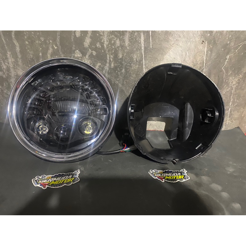 Daymaker 7 inch set batok lampu tiger revo pnp tirev mp megapro primus tingal pasang