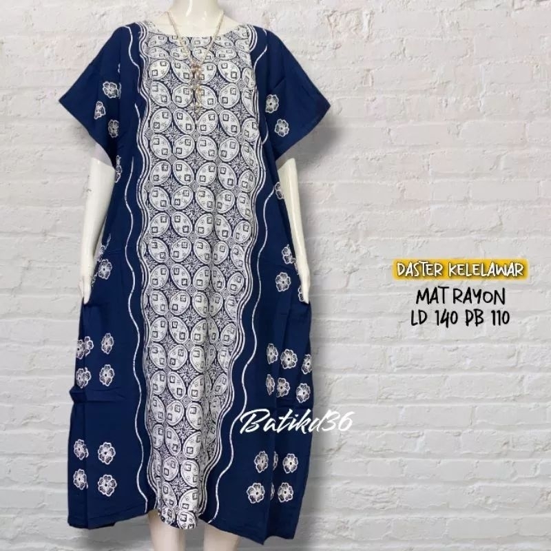 Tersedia Jumbo Grosir Daster Kelelawar Blue Koin Baju Tidur Wanita Santai CT 117 Batik Murah Classic Rayon Premium Adem Tebal