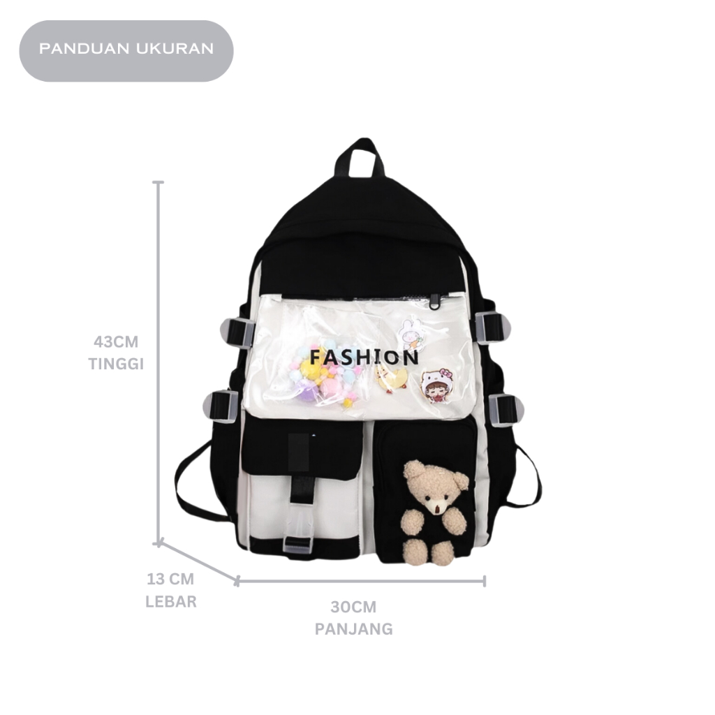 Tas Ransel Sekolah CLOUDS' LOVE 2118 Backpack Remaja Muat Laptop 16inch Bahan Anti Air WATCHKITE WKOS