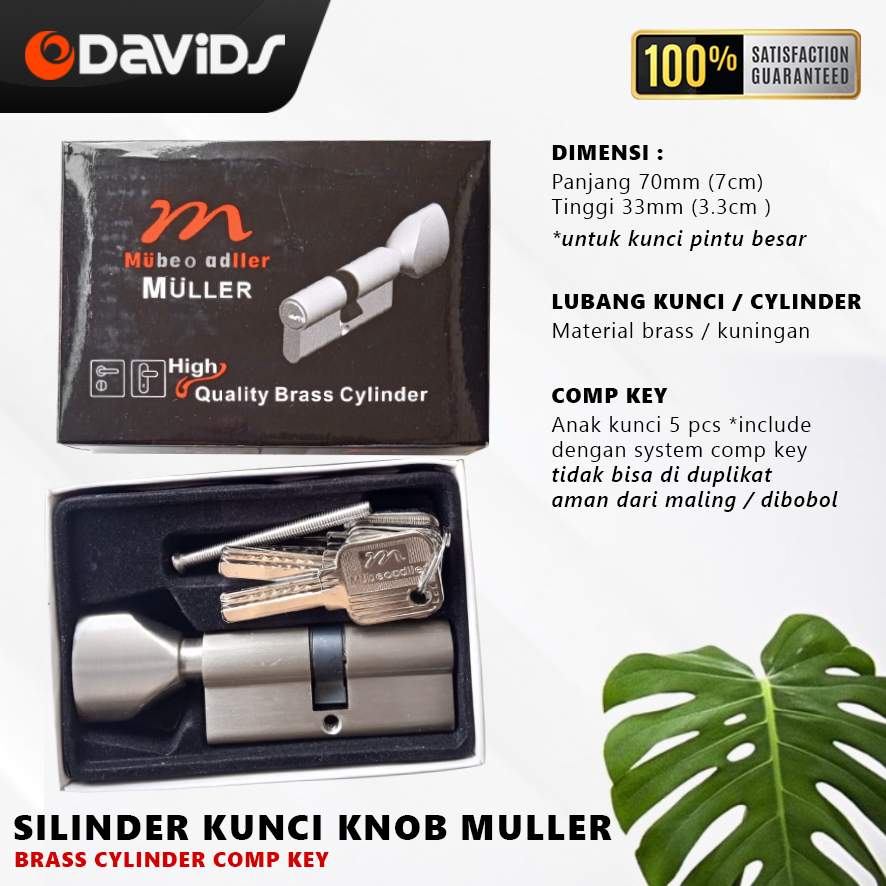 Silinder Kunci Pintu Anak Cylinder Rumah Kamar Knob Muller Premium