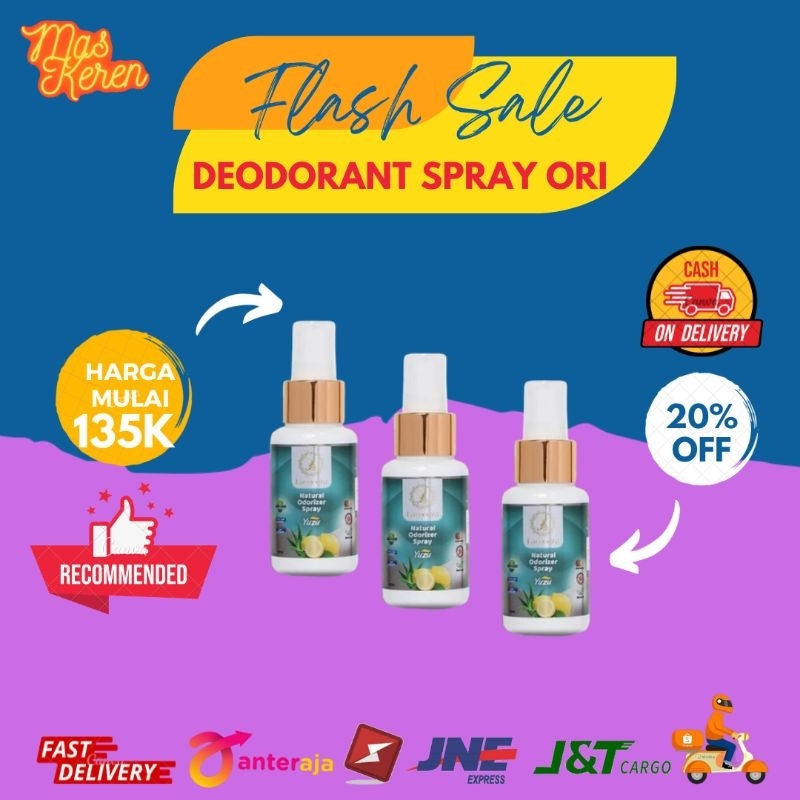 Deodoran spray ketiak lebih bersih Afiato Lamooza Odorizer Spray Original 60m