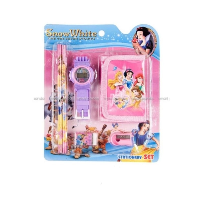 

Study Set / Paket Alat Tulis Set + Jam Tangan Anak Dompet Princess CX-401
