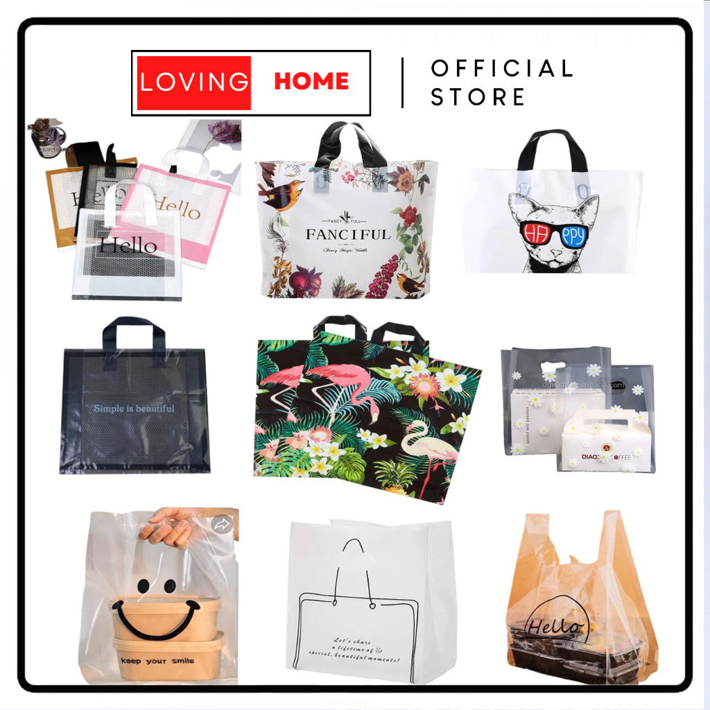 

LOVING HOME - Kantong Plastik Goodie Bag Simple Is Beatiful Transparan Tas Kado