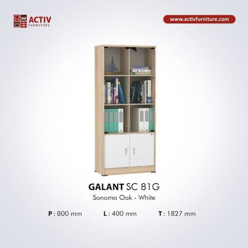 Rak Buku / Lemari Buku / Lemari Pajangan / Lemari Arsip / Filing Cabinet Minimalis Galant SC 81G Act