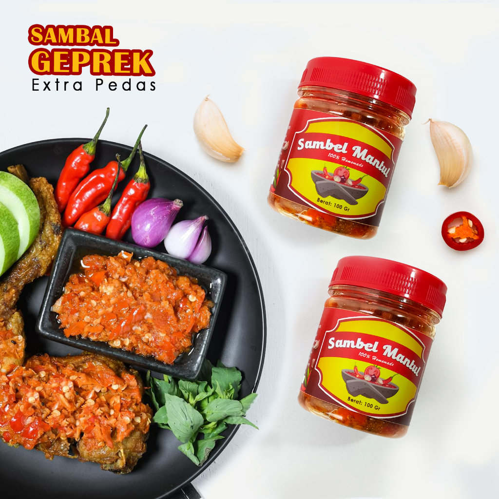 Sambal geprek Extra peda homemade 100% halal sambal Non MSG