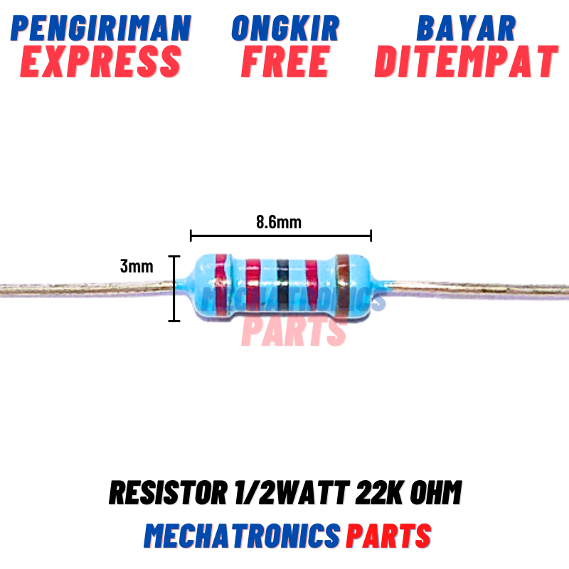 RESISTOR 1/2WATT 22KOHM