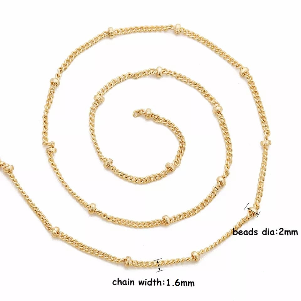 Rantai Miring Pelor Bahan Kalung Model Manik Manik Harga/1-5Meter