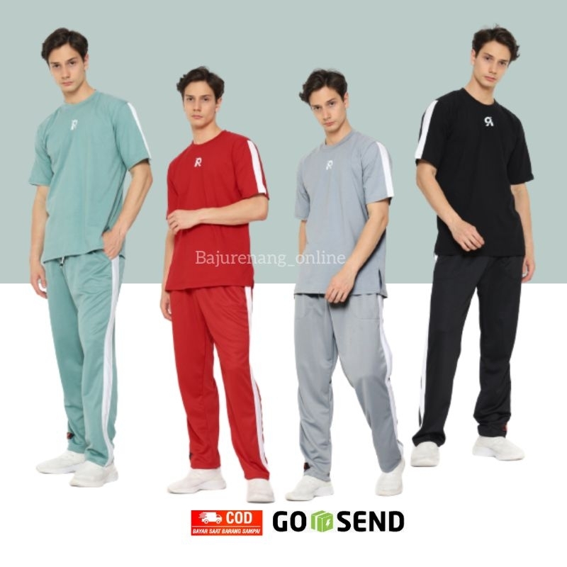 Pakaian Baju Setelan Seragam Kaos Celana Olahraga jogging running trening jumbo pria laki-laki cowok