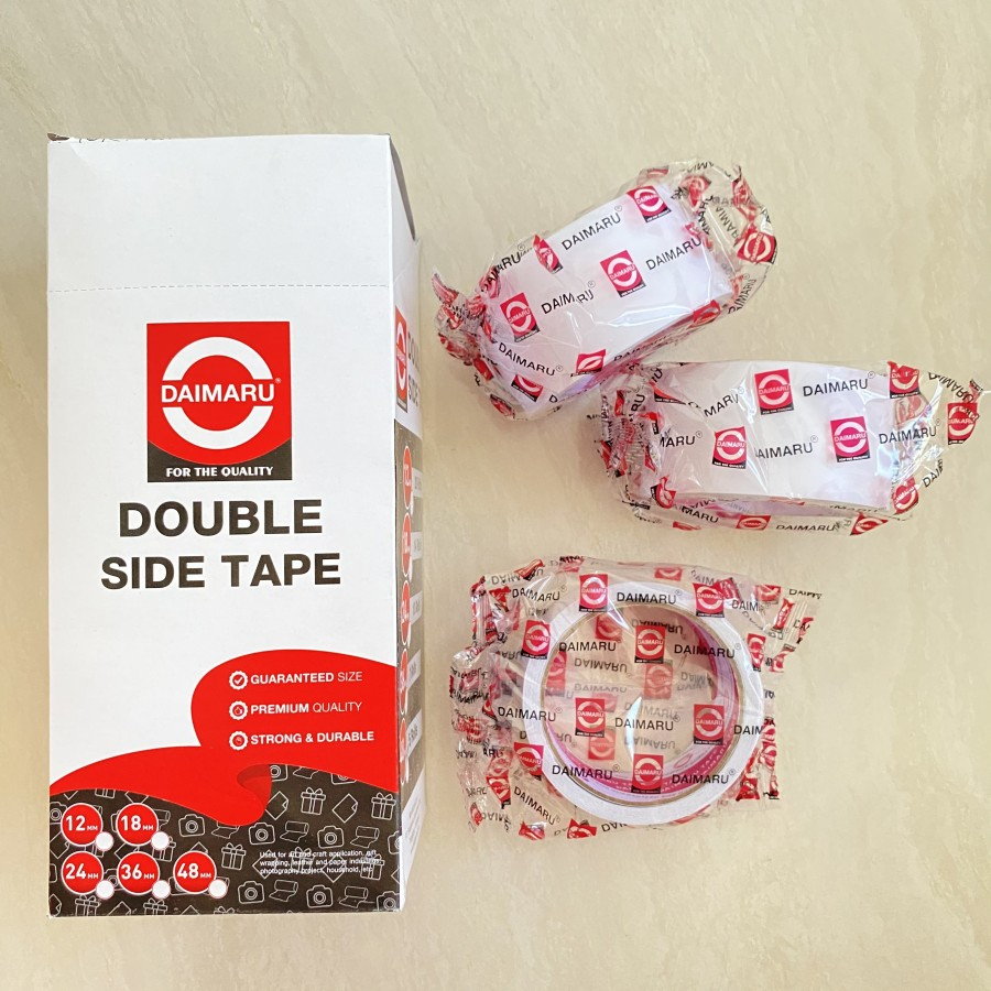 Double Tape DAIMARU 48mm Perekat Kertas Kualitas Bagus Murah Alat Tulis Kantor Perlengkapan Bahan Packing Isolasi Kerajinan Art Kesenian Hiasan Prakarya Dekorasi Aksesoris Craft Craft Peralatan Packing Pack PC Aman Lengket Kuat Grosir Prakarya Malang