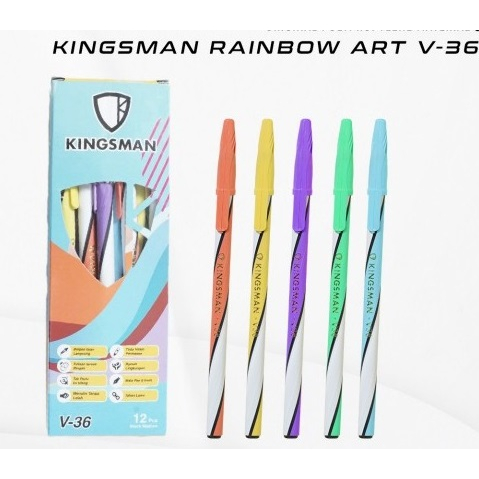 

KINGSMAN Pulpen Rainbow V-36/Ballpoint/Bolpen