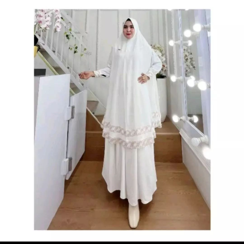 Ns Fc Najibah Gamis Syari Asdf Citana + Krudung Dan Cadar Crinkle Airflow Fashion Muslim Wanita OOTD Dewasa Kekinian Baju Muslim Pengajian Perempuan