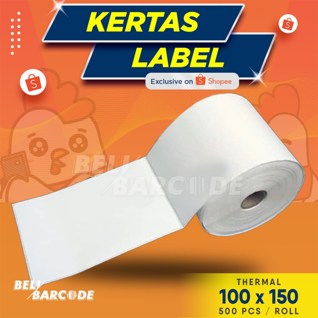 Stiker Label Barcode 100x150mm Thermal 1 Line isi 500 Pcs