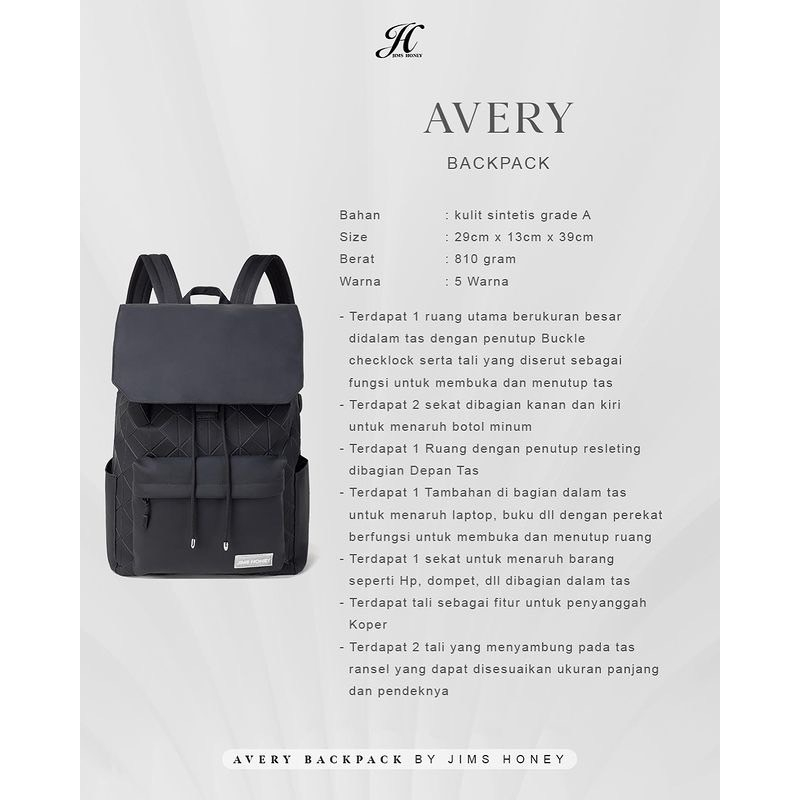 JIMS HONEY TAS RANSEL AVERY BACKPACK