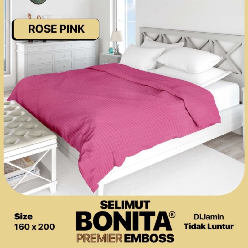 Selimut Sprei Bonita Premier Polos 120 Emboss 160x200 Bundling Paket Sprei Bantal 4 Kintakun Deluxe 