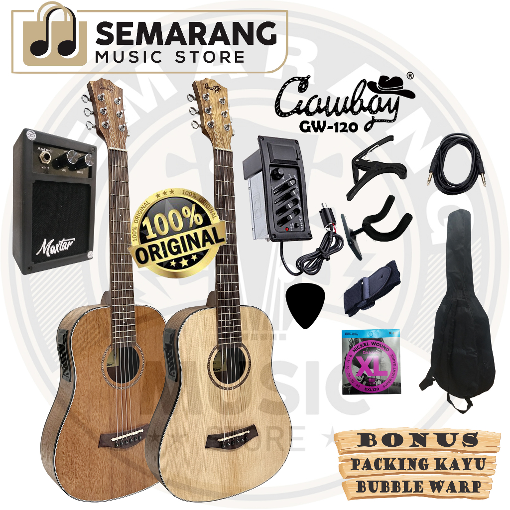 ORIGINAL!!! Gitar Akustik Elektrik ¾ Import Merk Cowboy Equalizer 7545r GW-120 NA GW 120NS 3/4 3per4