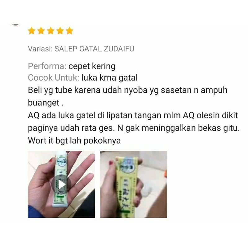 SALEP GATAL ZUDAIFU | 100% ORIGINAL | OBAT UNTUK ALERGI | JAMURAN | JERAWAT