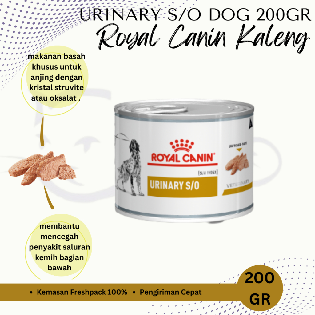 MAKANAN BASAH ROYAL CANIN URINARY S/O SO DOG CAN 200GR ANJING KALENG 200 GR WET FOOD