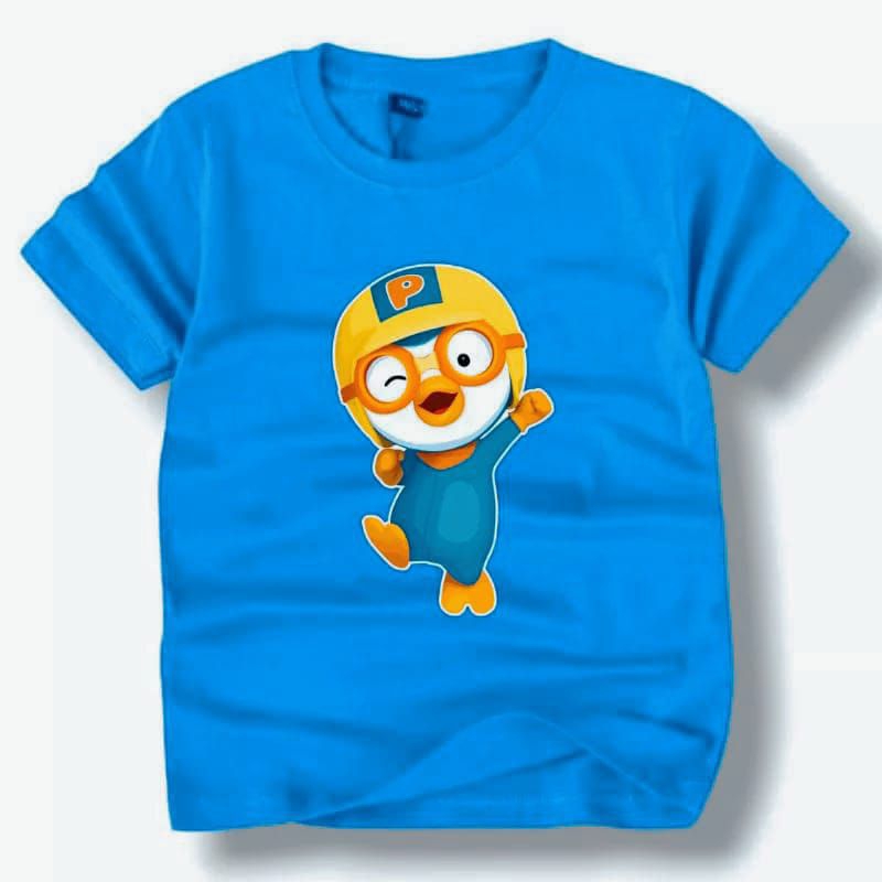 Kaos sablon dtf anak unisex gambar pororo viral usia 1-7 tahun