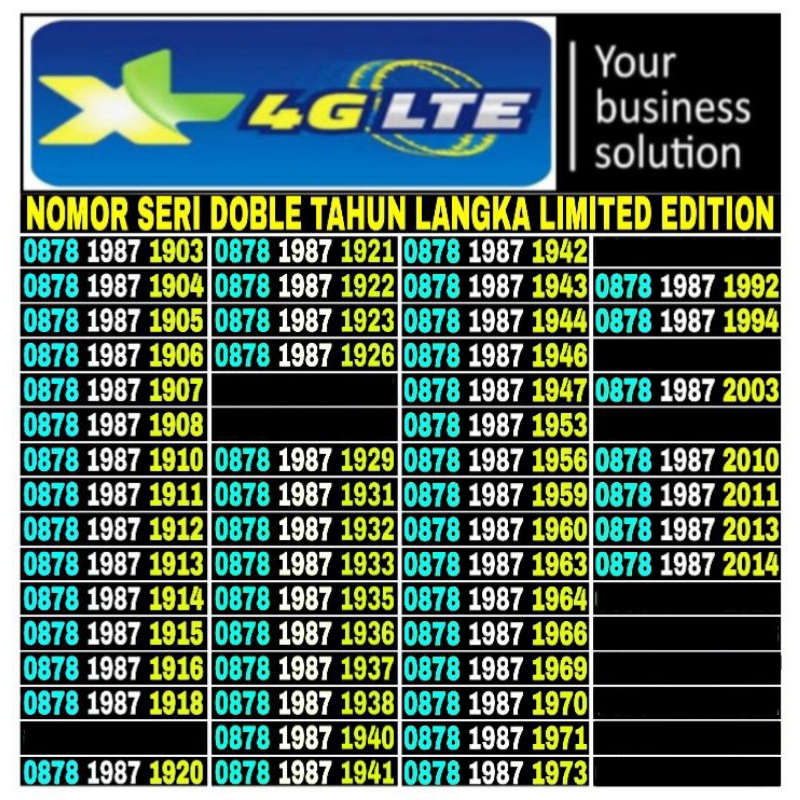 Promo nomor cantik perdana XL 4G LTE SEGEL seri 9000 9000 3000 3000 dapat dipakai diseLuruh indonesia