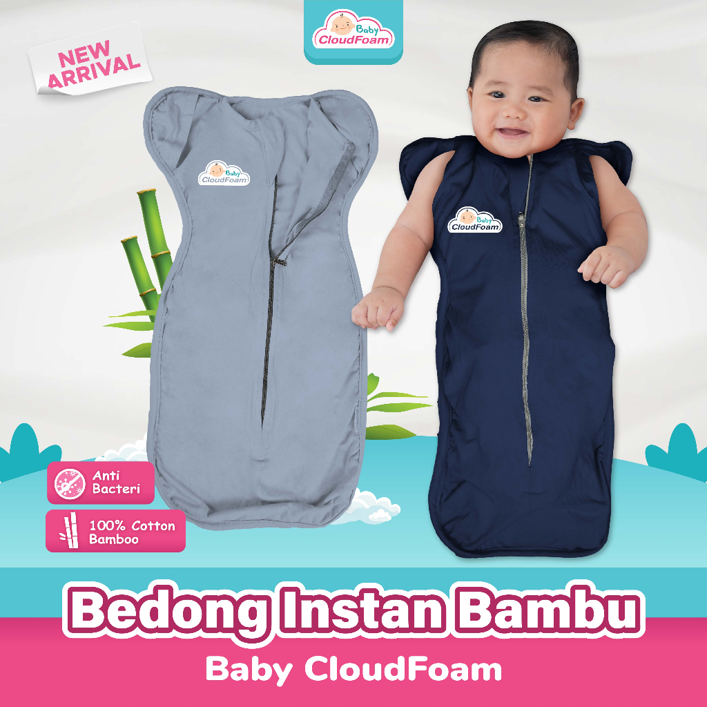 Baby Cloudfoam Bedong Bayi Instan Cotton Bamboo Gratis Cetak Nama