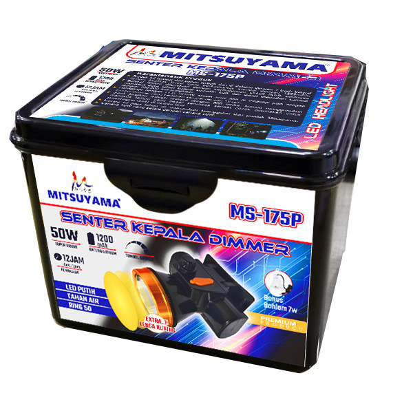 SENTER KEPALA MITSUYAMA MS-175P LED 50 WATT DIMMER BONUS BOHLAM 7 WATT