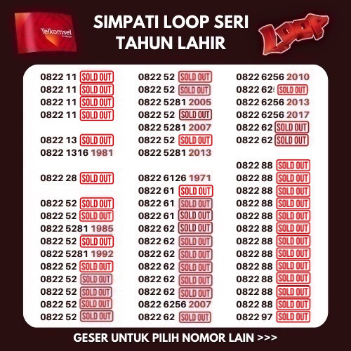 Nomor Cantik Simpati  Loop Tahun Lahir Rapi Telkomsel 4G LTE