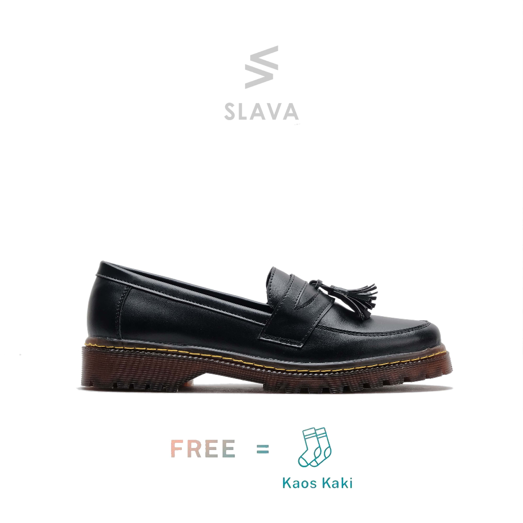 Sepatu Docmart Wanita Casual Slava Footwear Elena Black