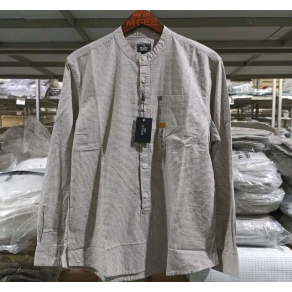 Baju Koko MGEE Original - Baju Koko Lengan Panjang Arkan 009 Grey