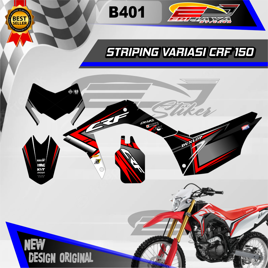 STRIPING CRF 150 DECAL HOLOGRAM NEW CUSTOM-STIKER BODY MOTOR CRF 150L STRIPING HOLOGRAM-B401