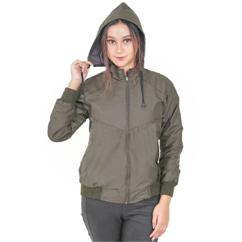 JAKET PARASUT WANITA KEKINIAN OUTDOOR JAKET MUSIM DINGIN WATERPROOF OUTERWEAR DISTRO